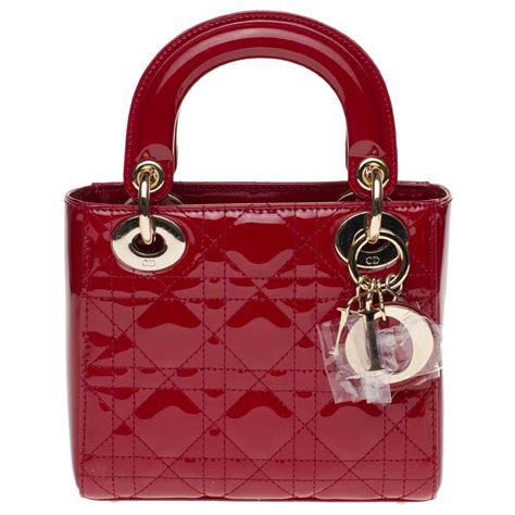 mini lady dior patent leather|Lady Dior latte bag.